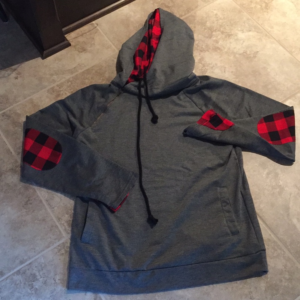 Buffalo plaid double hoodie